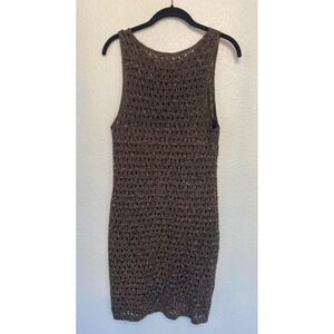 NWT House of Harlow 1960 Crochet & Pearl Metallic Dress‎ Women's M